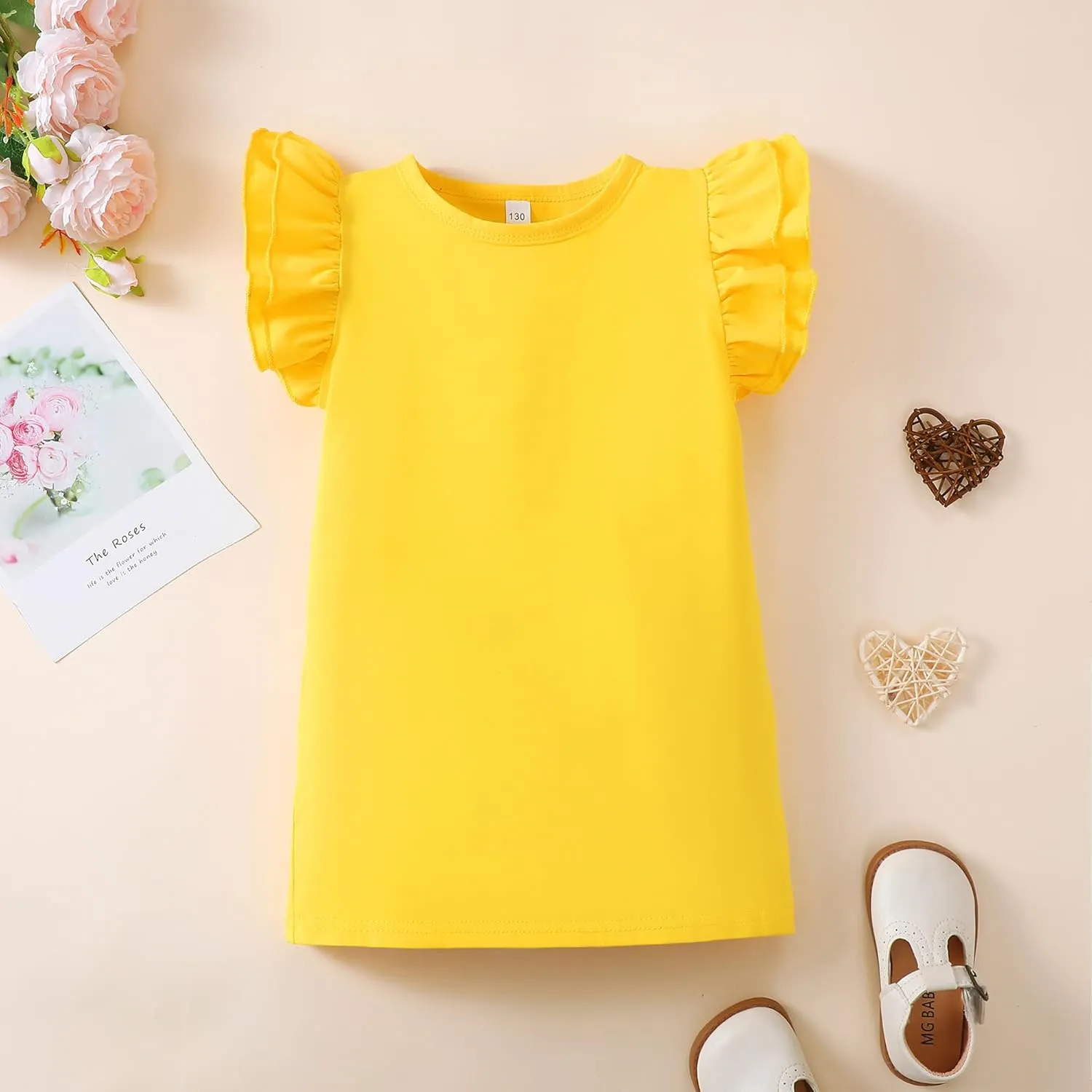 2-6t Toddler Girl Ruffle Shirts Puff Sleeve Shirt Girls Shirts Solid Color Cotton Blouse