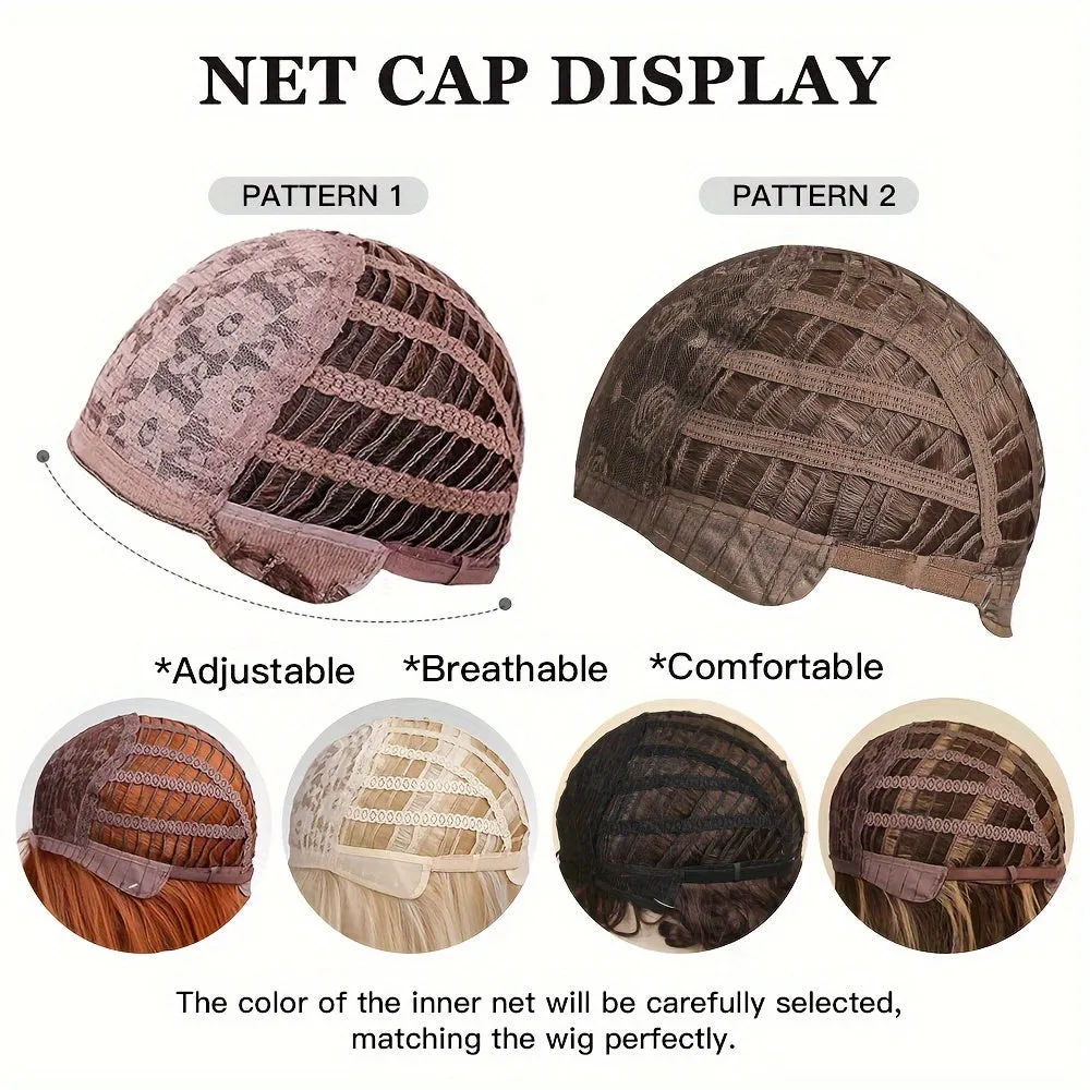 22 Inch Long Straight High Temperature Silk Rose Mesh Cap Womens Wig - Realistic Mechanism Head Covers - Breathable, Natural Looking, Soft to Touch