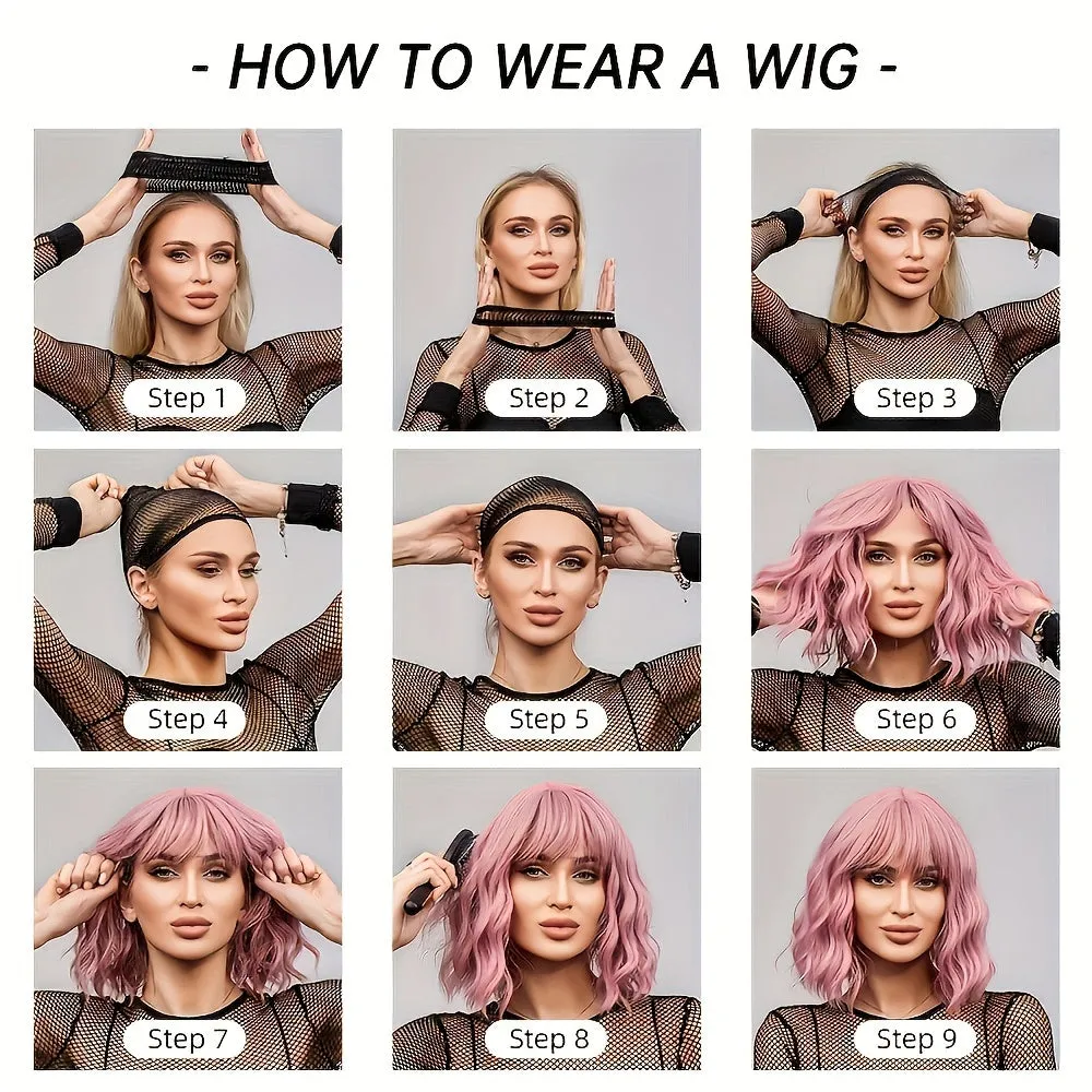 22 Inch Long Straight High Temperature Silk Rose Mesh Cap Womens Wig - Realistic Mechanism Head Covers - Breathable, Natural Looking, Soft to Touch