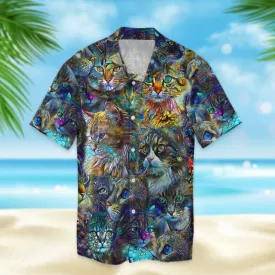 3D All Over Printed Cat On Hawaiian Shirts, Many Cats Hawaiian Shirts, Hawaiian Shirts Full Of Cat