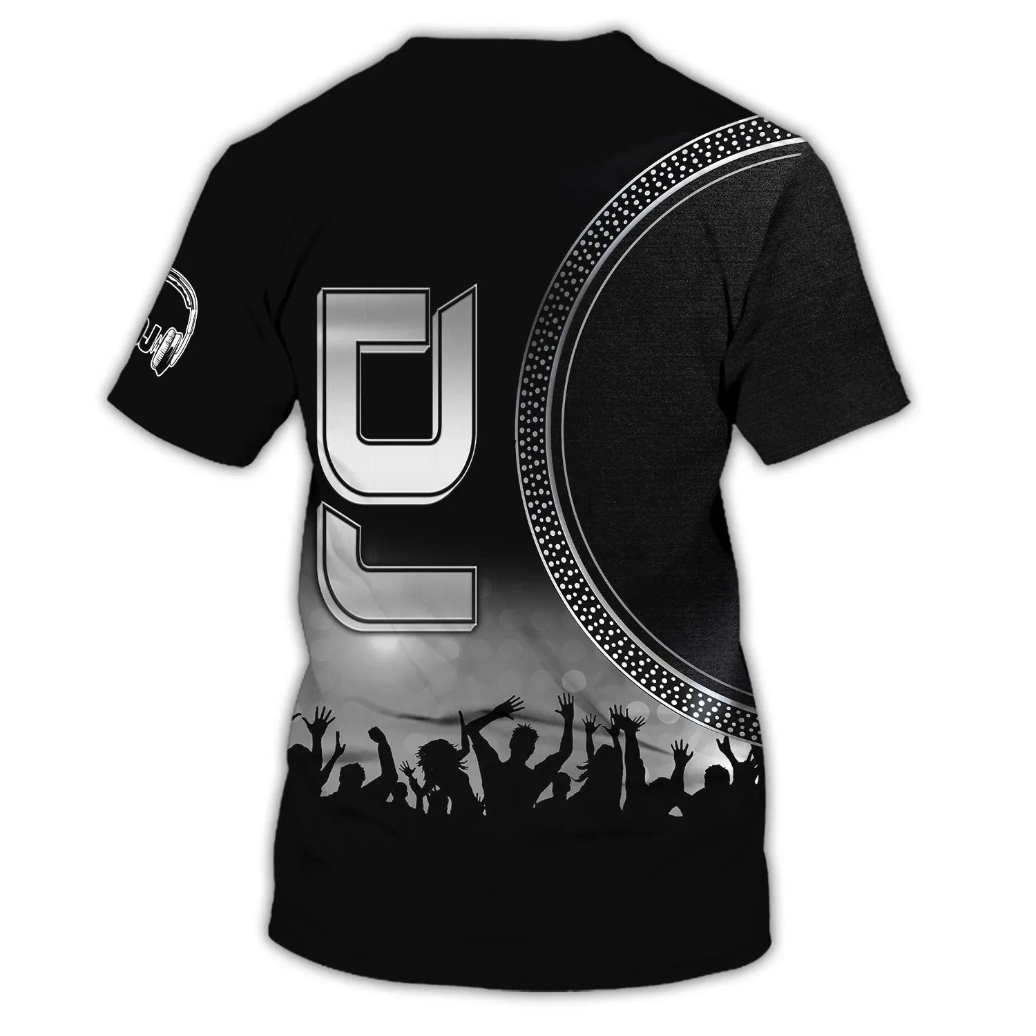 Black 3D Tshirt For Disc Jockey, Dj Man 3D All Over Print Shirts, Nonstop T Shirt, Gift To Dj Musican