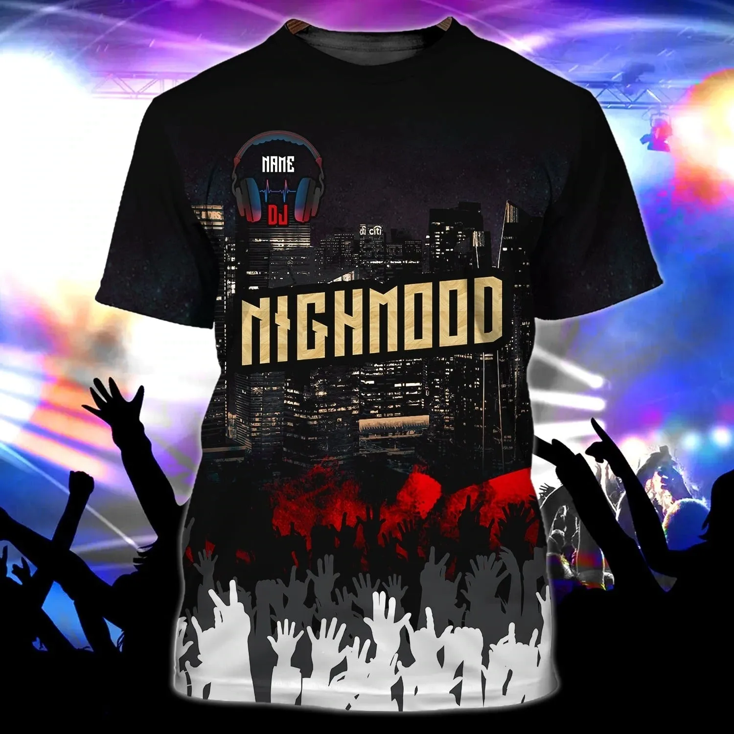 Black 3D Tshirt For Disc Jockey, Dj Man 3D All Over Print Shirts, Nonstop T Shirt, Gift To Dj Musican