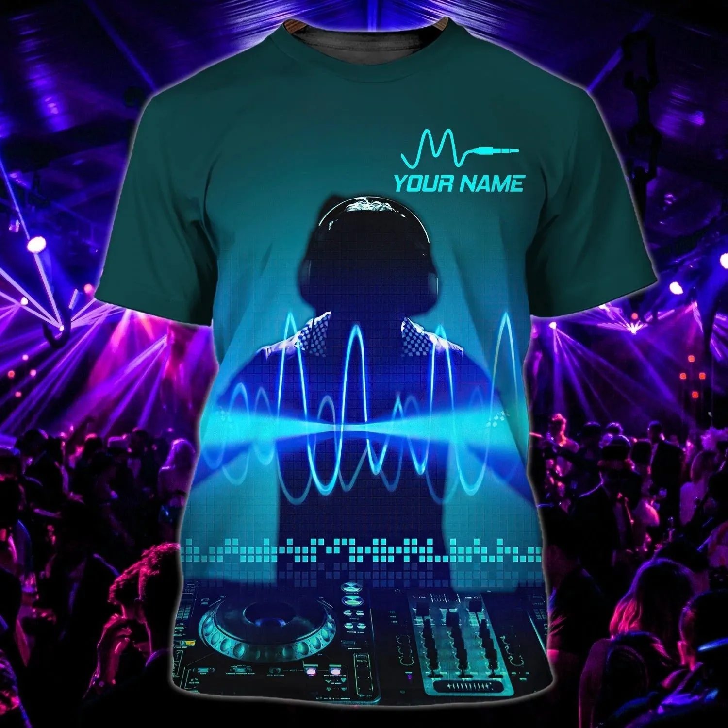 Black 3D Tshirt For Disc Jockey, Dj Man 3D All Over Print Shirts, Nonstop T Shirt, Gift To Dj Musican