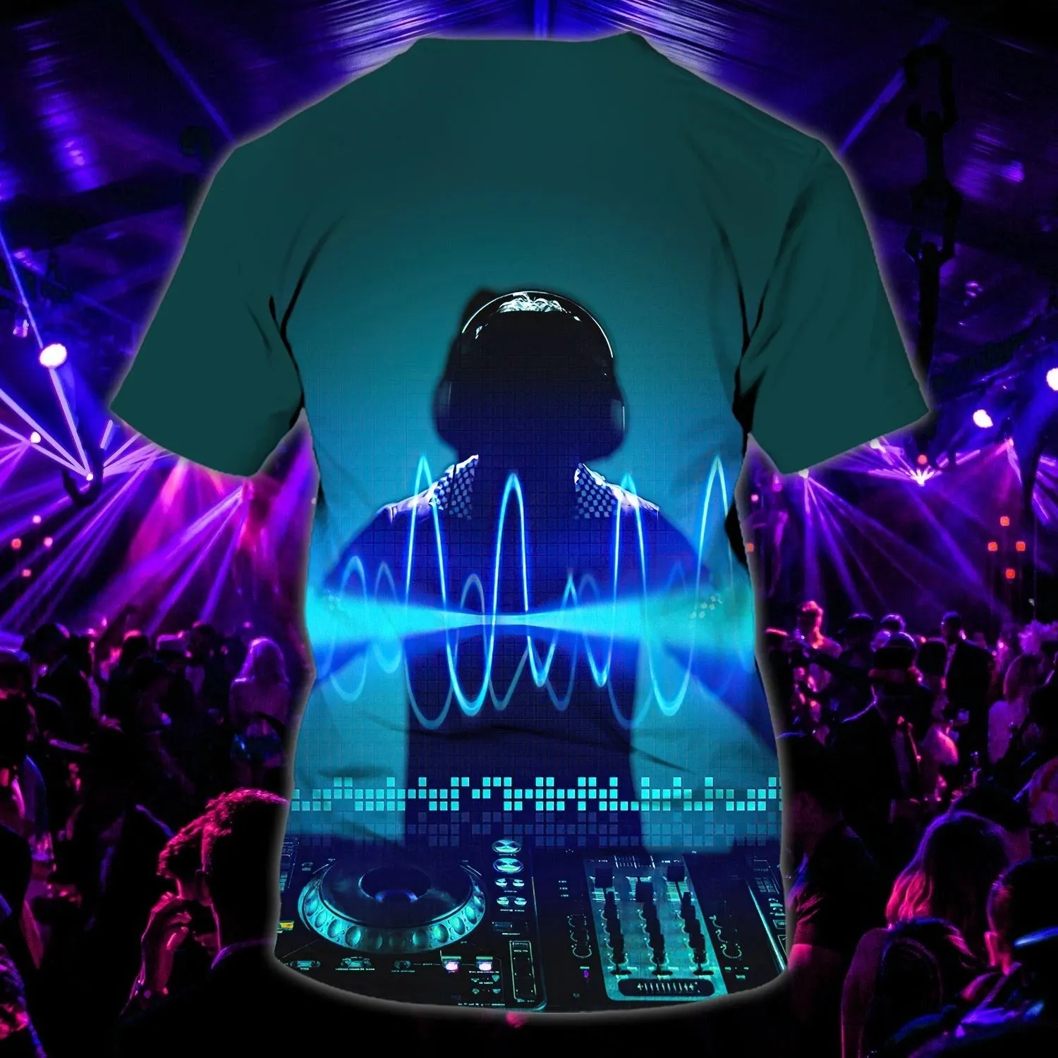Black 3D Tshirt For Disc Jockey, Dj Man 3D All Over Print Shirts, Nonstop T Shirt, Gift To Dj Musican