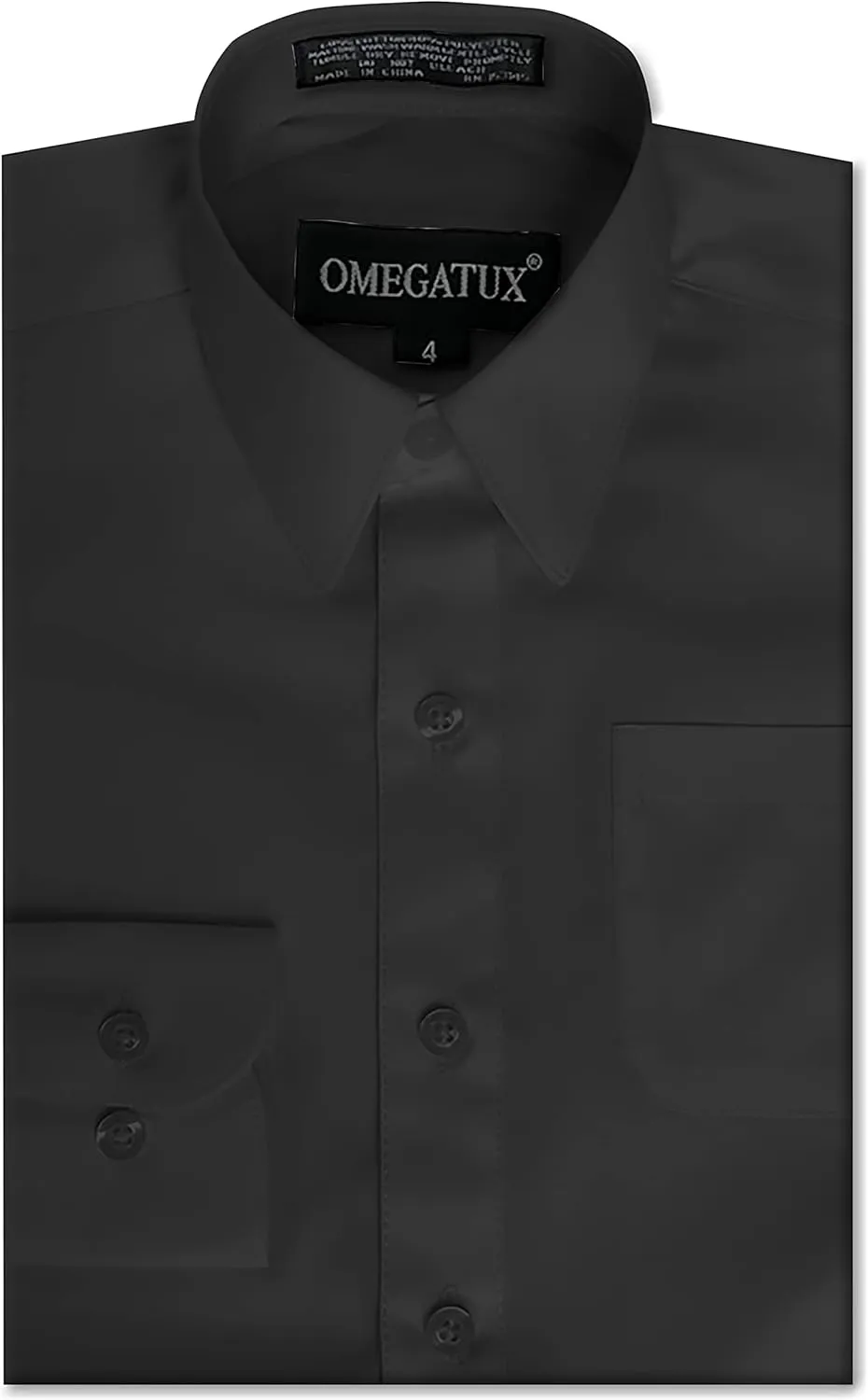 Boys Long Sleeve Solid Color Dress Shirts