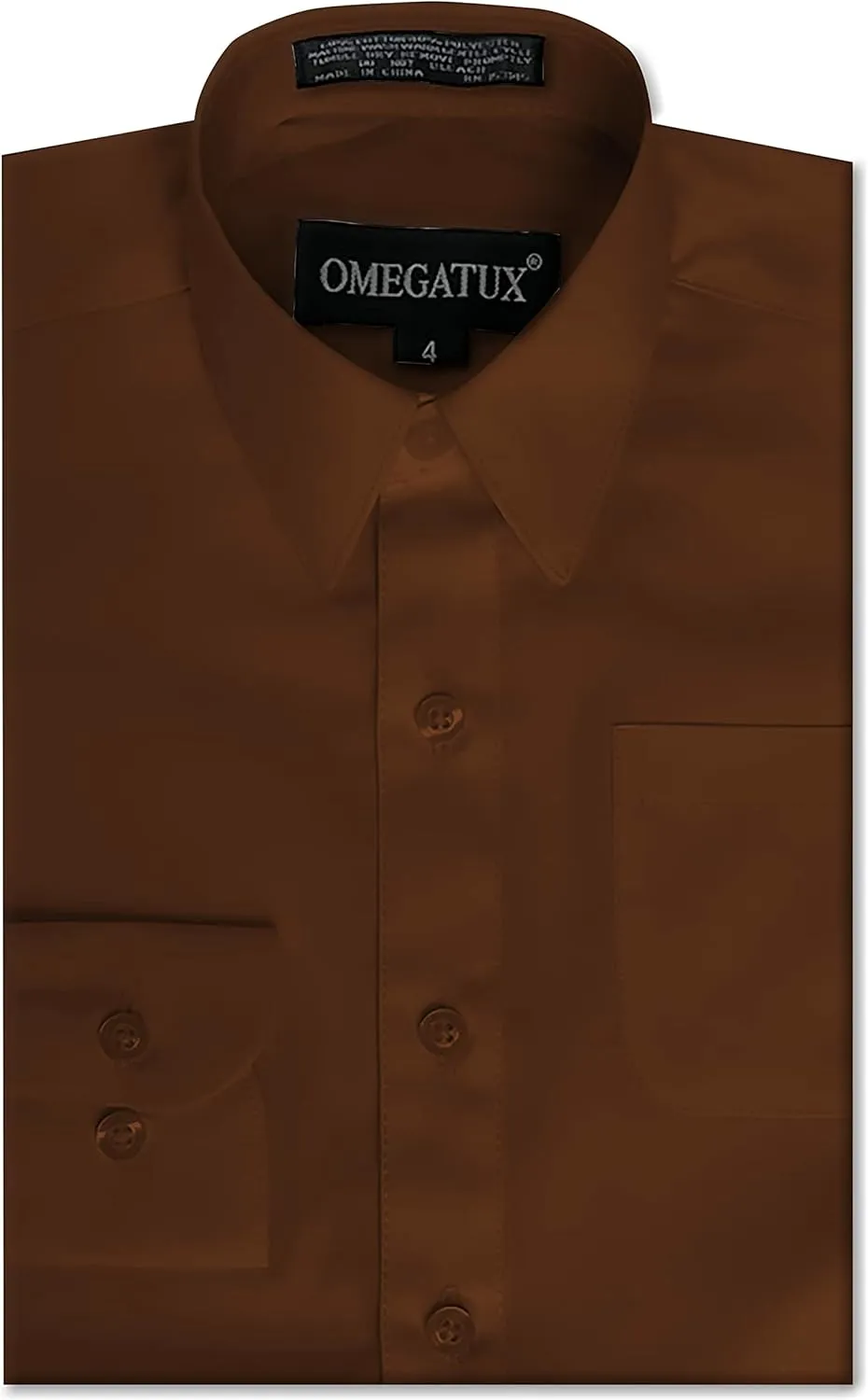 Boys Long Sleeve Solid Color Dress Shirts