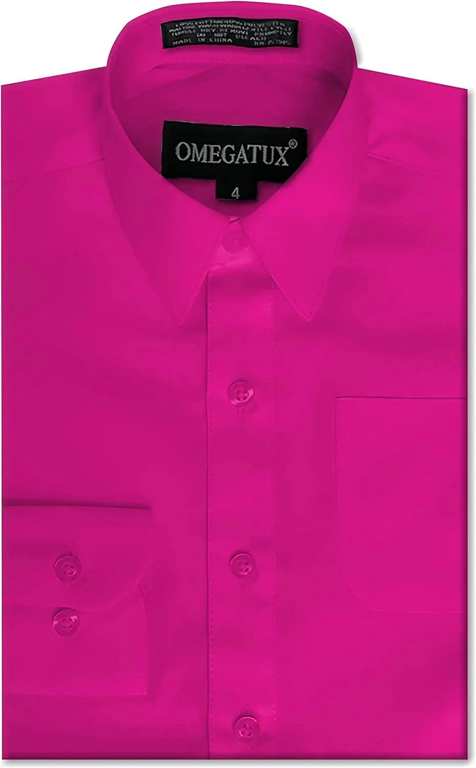 Boys Long Sleeve Solid Color Dress Shirts