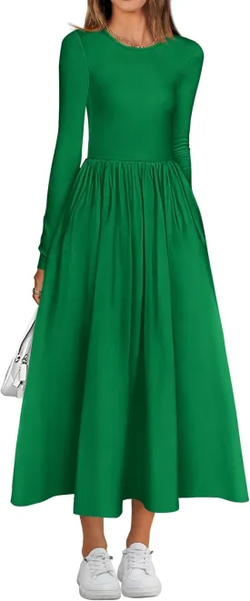 BTFBM Casual Long Sleeve Dresses Spring Dresses 2025 Wedding Guest Dress Midi Dress Flowy Bohemian Long Dress