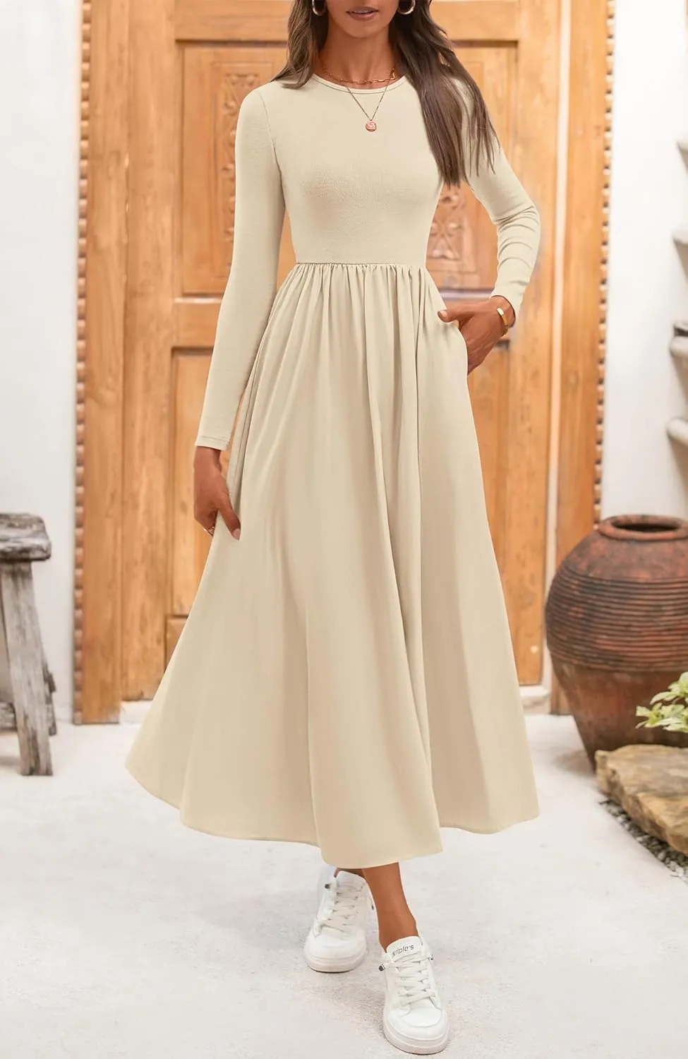 BTFBM Casual Long Sleeve Dresses Spring Dresses 2025 Wedding Guest Dress Midi Dress Flowy Bohemian Long Dress