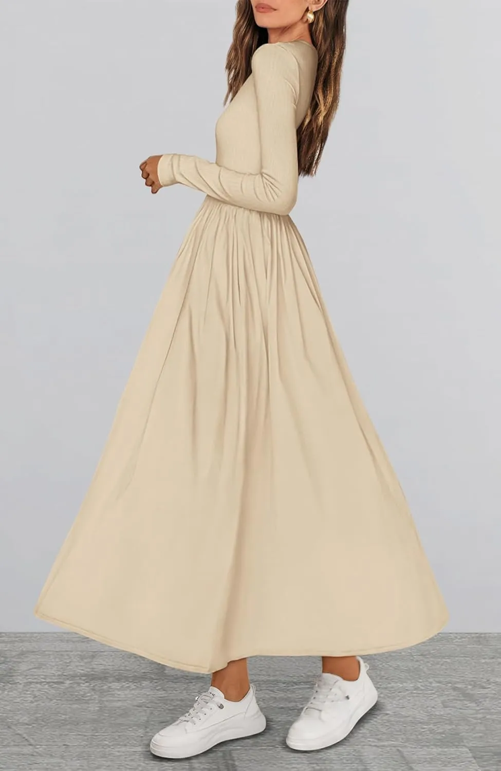BTFBM Casual Long Sleeve Dresses Spring Dresses 2025 Wedding Guest Dress Midi Dress Flowy Bohemian Long Dress