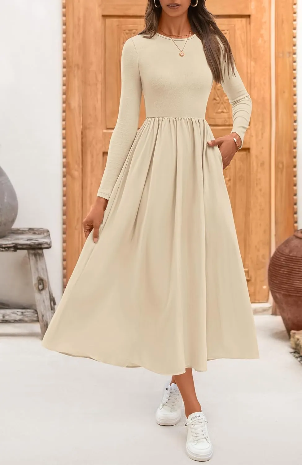 BTFBM Casual Long Sleeve Dresses Spring Dresses 2025 Wedding Guest Dress Midi Dress Flowy Bohemian Long Dress