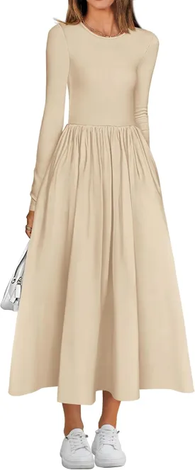 BTFBM Casual Long Sleeve Dresses Spring Dresses 2025 Wedding Guest Dress Midi Dress Flowy Bohemian Long Dress