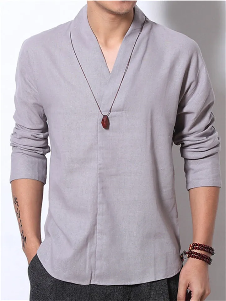 Chinese Zen Clothing Vintage Style Summer Linen Shirt