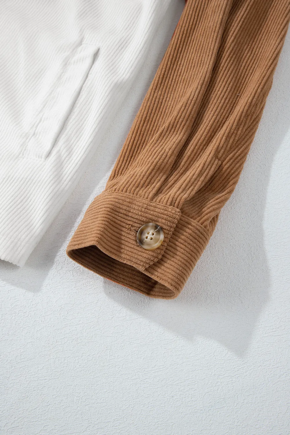Corduroy Color Block Loose Shacket