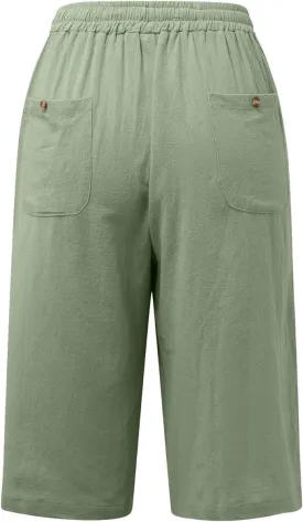 Cotton Linen Shorts for Women Casual Loose Bermuda Shorts Summer Solid Color Elastic Waist Drawstring Beach Pants