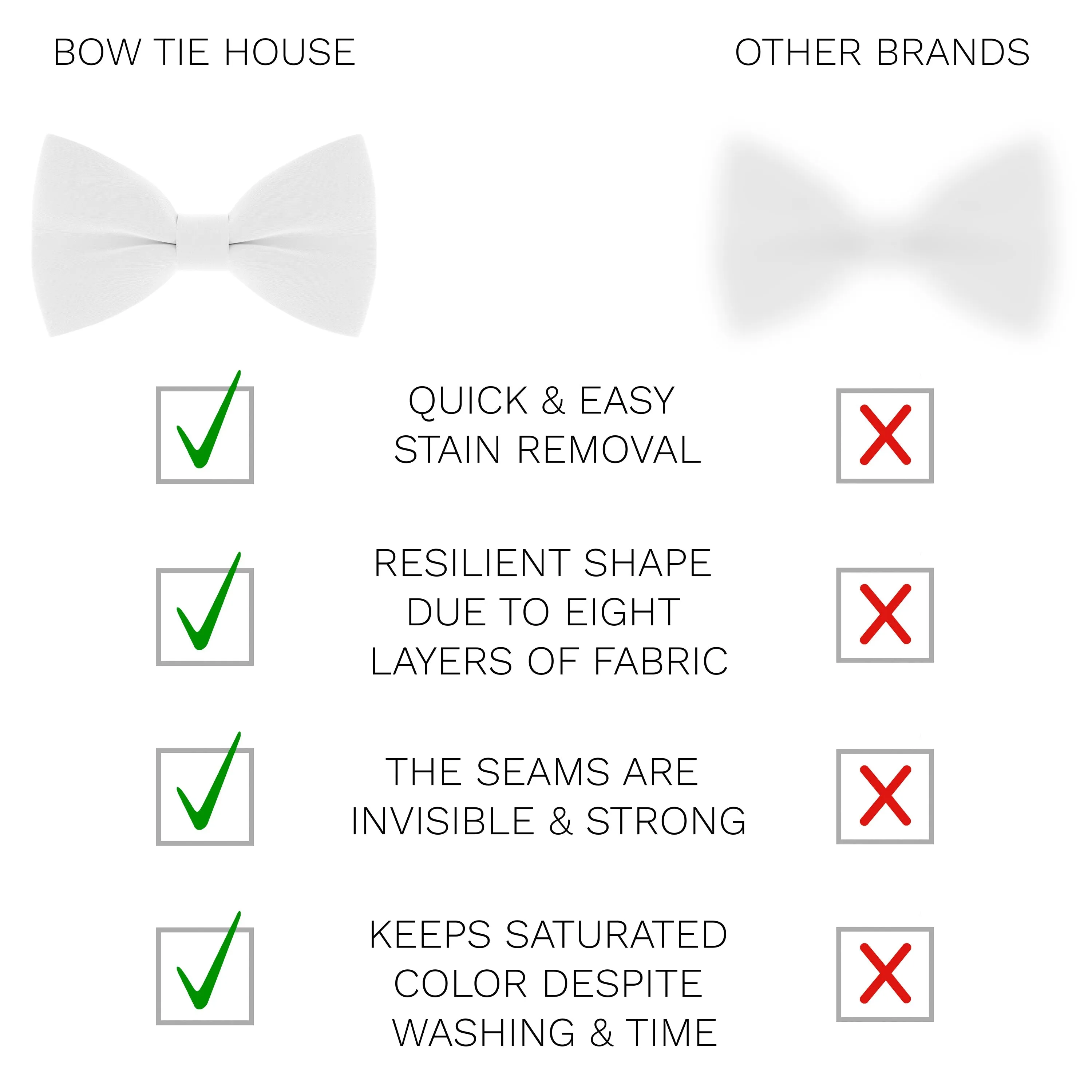 Crape White Bow Tie