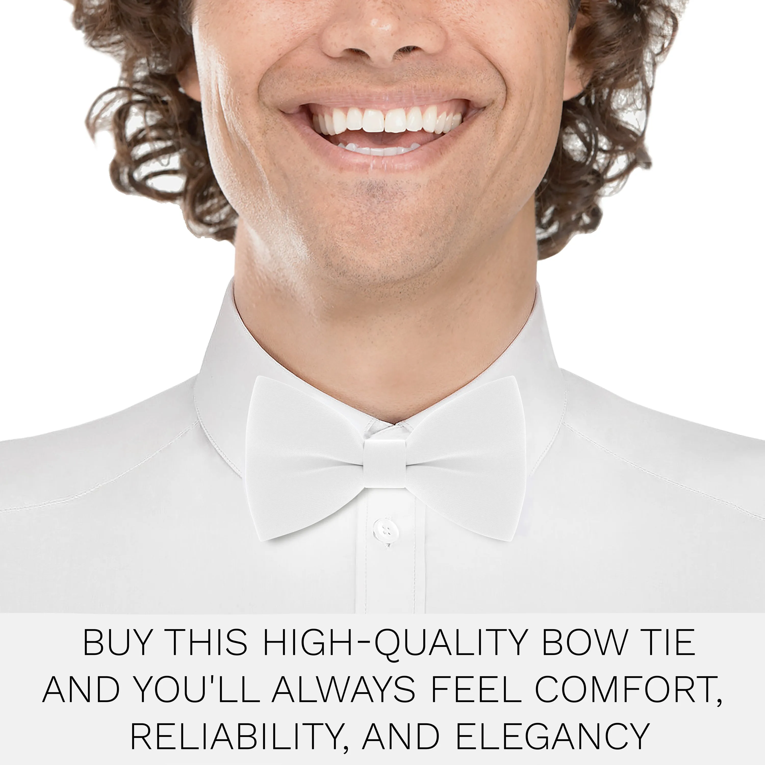 Crape White Bow Tie
