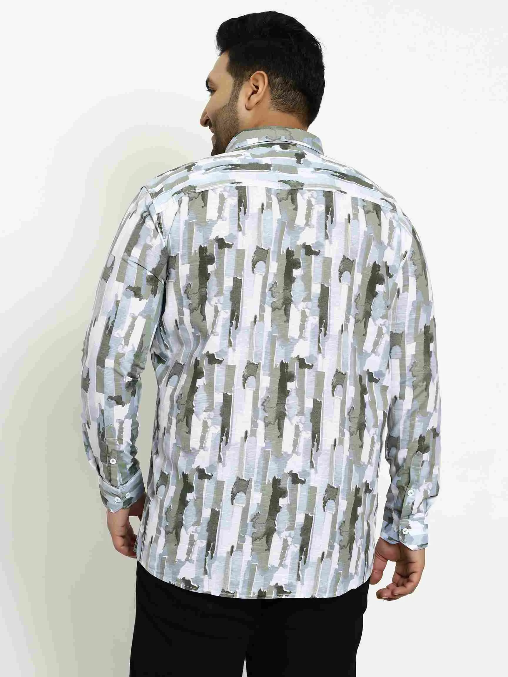 Green Block Color Cotton Lee Shirt