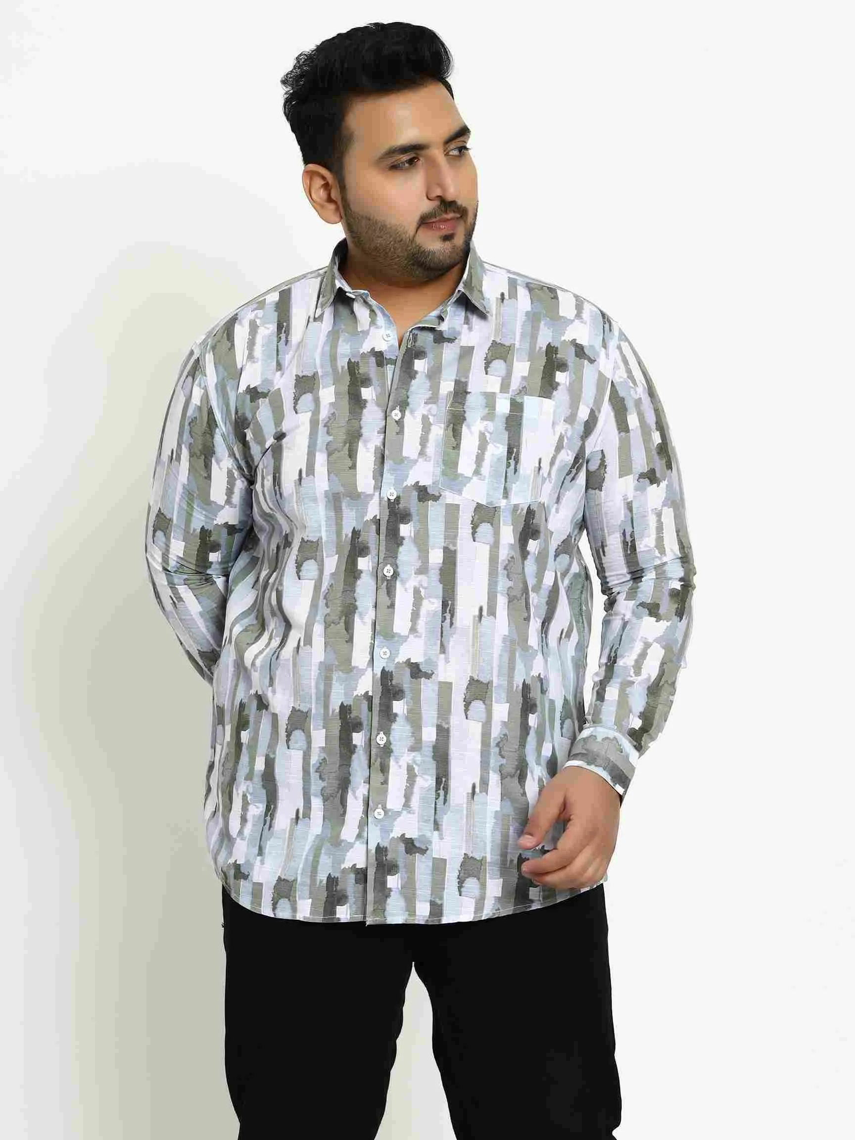 Green Block Color Cotton Lee Shirt