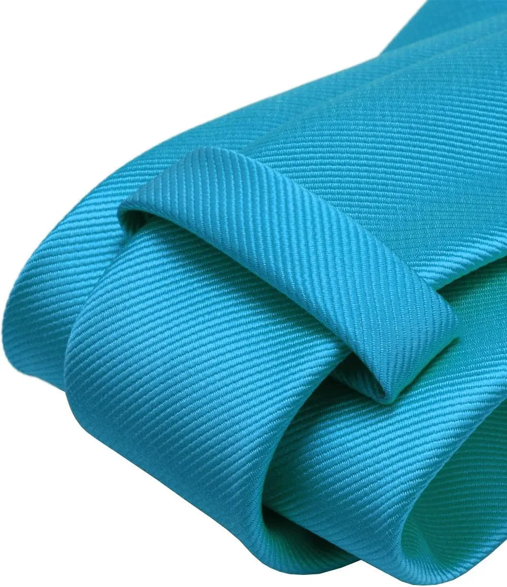 GUSLESON 3.15"8cm Solid Color Necktie and Pocket Square Cufflinks Sets For Men   Gift Box