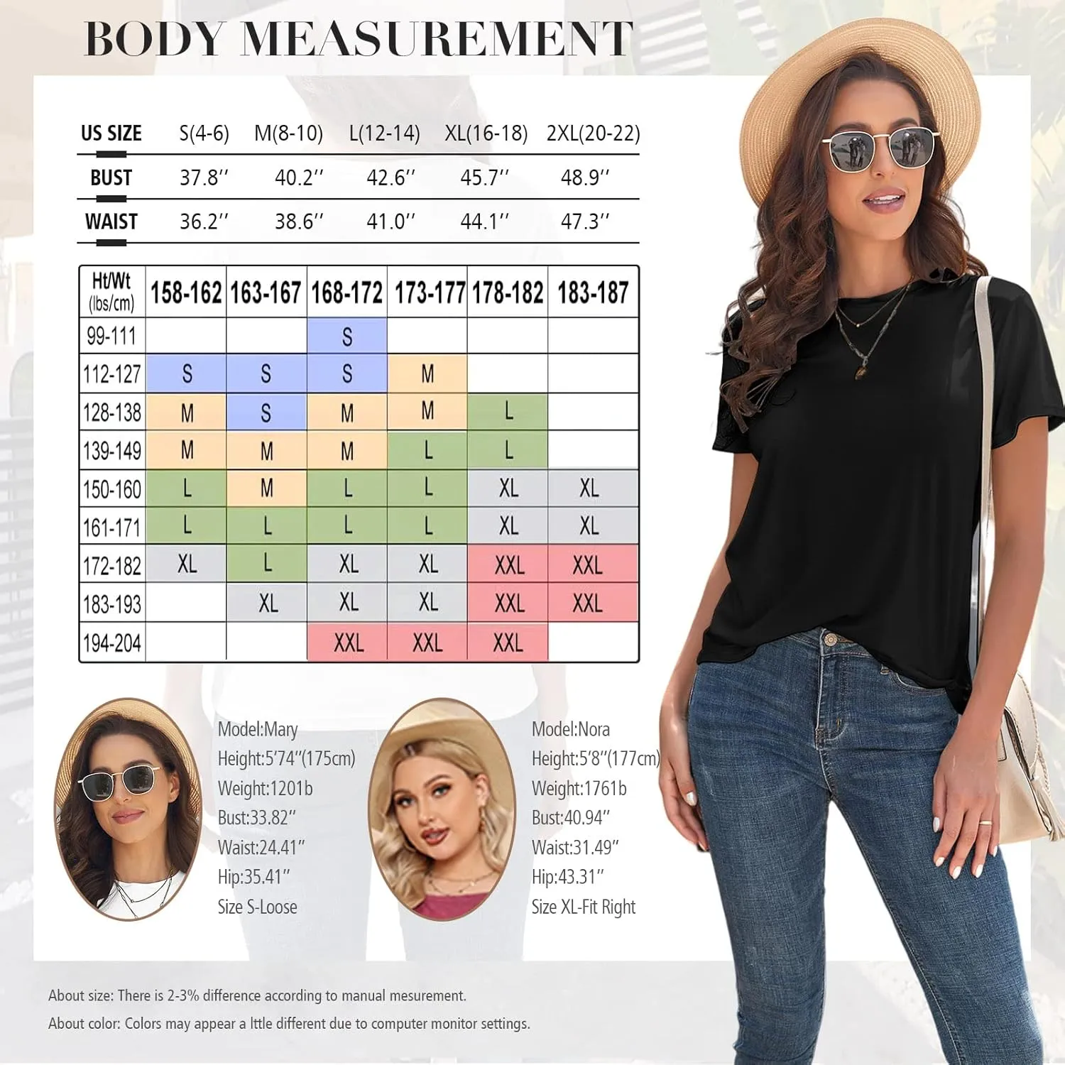 KevaMolly Basic T Shirts for Women UPF 50  Short Sleeve Casual Summer Tops Trendy Solid Loose Fit Tshirt