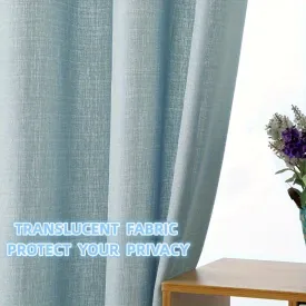 kkboxly 1pc Translucent Polyester Linen Curtains, Grommet Top Window Treatment For Bedroom Living Room Room Dining Room Home Decor