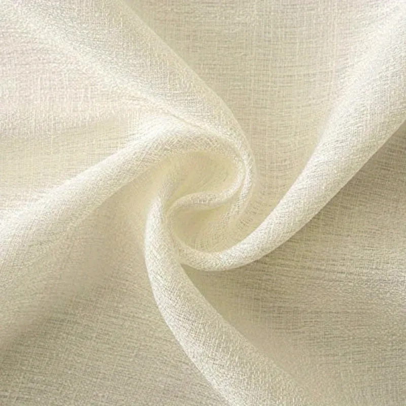 kkboxly 1pc Translucent Polyester Linen Curtains, Grommet Top Window Treatment For Bedroom Living Room Room Dining Room Home Decor