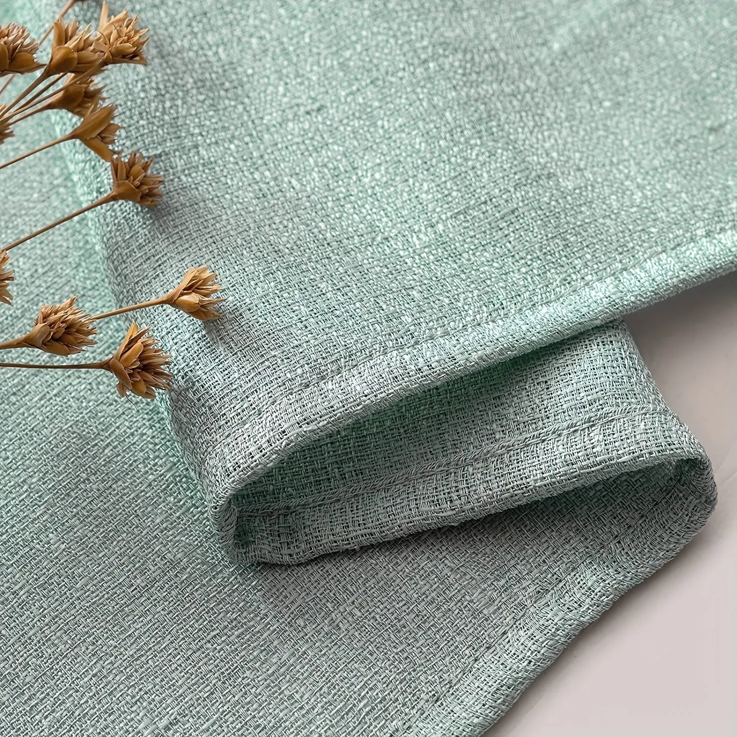 kkboxly 1pc Translucent Polyester Linen Curtains, Grommet Top Window Treatment For Bedroom Living Room Room Dining Room Home Decor