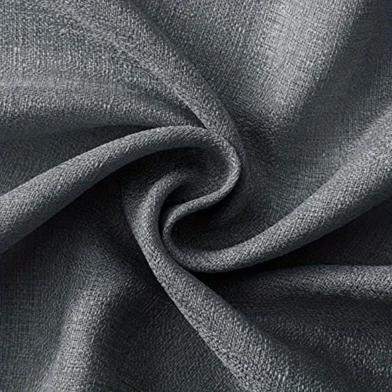 kkboxly 1pc Translucent Polyester Linen Curtains, Grommet Top Window Treatment For Bedroom Living Room Room Dining Room Home Decor