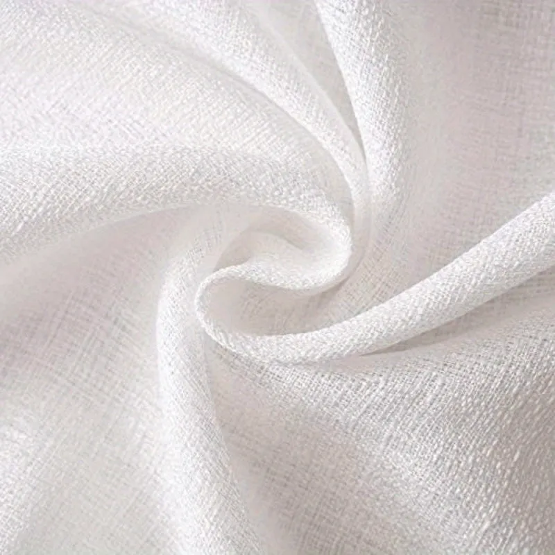 kkboxly 1pc Translucent Polyester Linen Curtains, Grommet Top Window Treatment For Bedroom Living Room Room Dining Room Home Decor