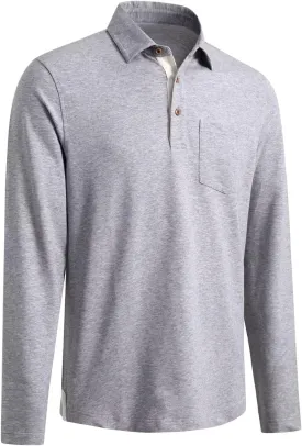 Mens Long and Short Sleeve Polo Shirts Pocket Casual Solid Cotton Blend Drop Cut Collared Polo Shirts for Men