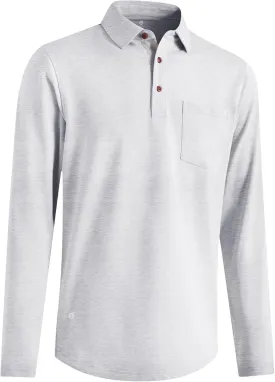 Mens Long and Short Sleeve Polo Shirts Pocket Casual Solid Cotton Blend Drop Cut Collared Polo Shirts for Men