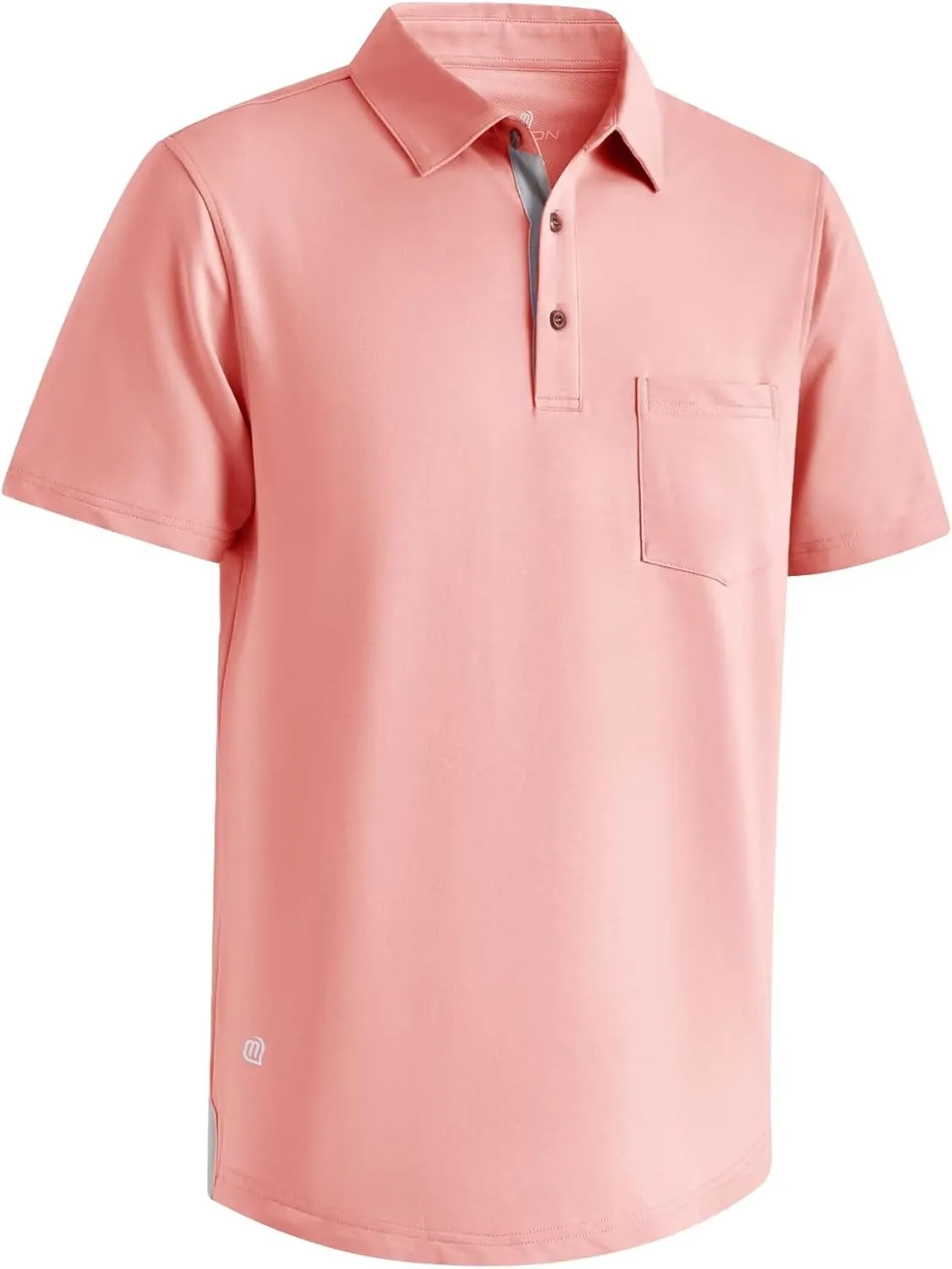 Mens Long and Short Sleeve Polo Shirts Pocket Casual Solid Cotton Blend Drop Cut Collared Polo Shirts for Men