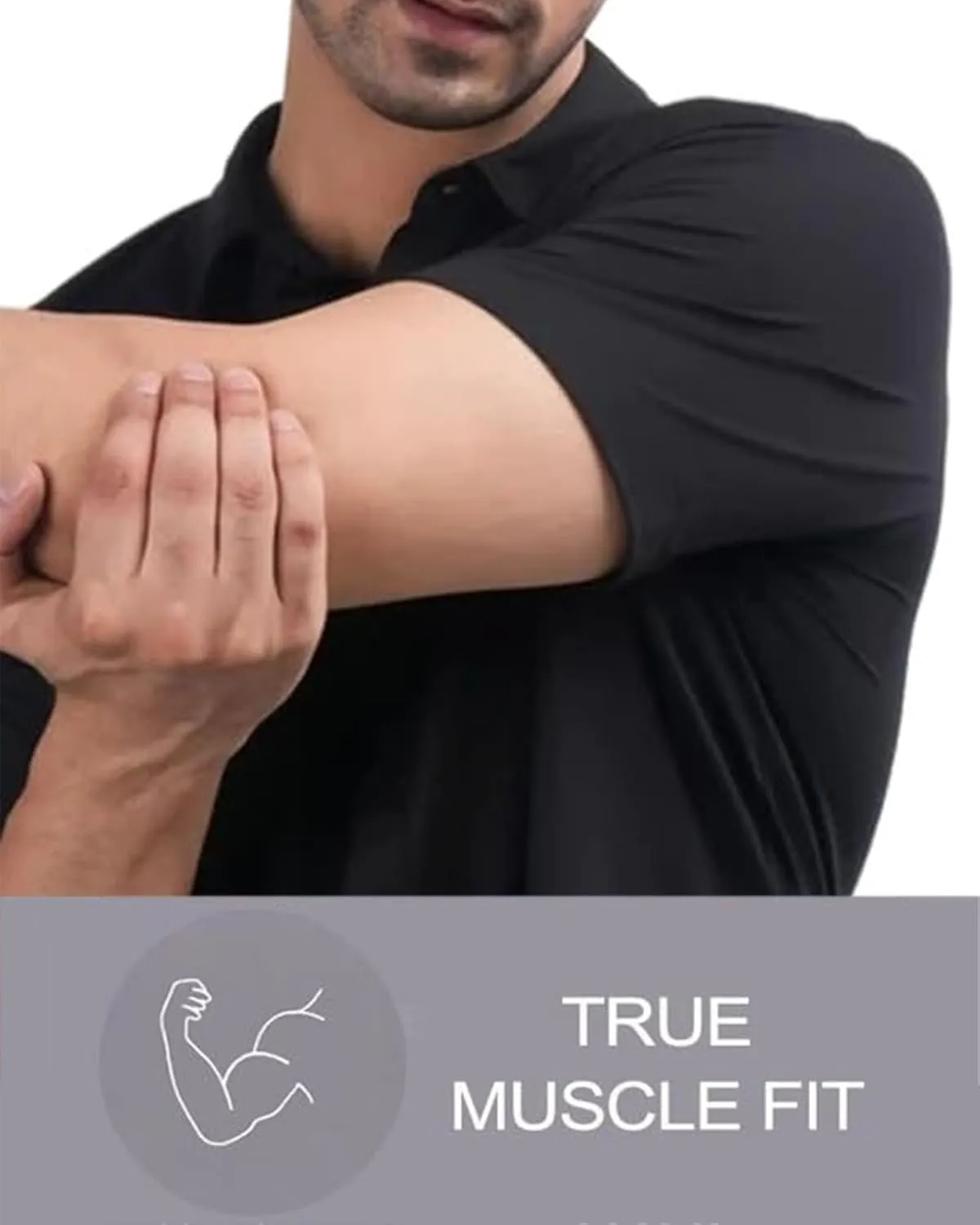 Men's Muscle Fit Dress Shirts Short Sleeve Button Down Slim Fit Stretch Wrinkle Summer Shirt for Men