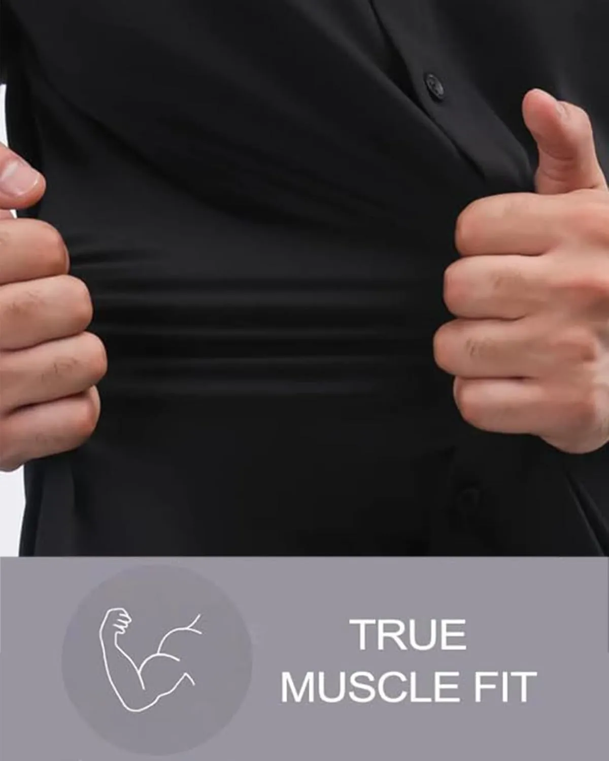 Men's Muscle Fit Dress Shirts Short Sleeve Button Down Slim Fit Stretch Wrinkle Summer Shirt for Men