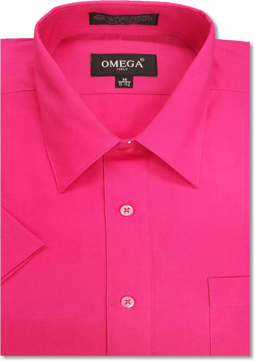 Mens Short Sleeve Solid Color Dress Shirts