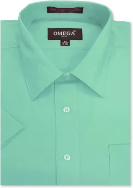 Mens Short Sleeve Solid Color Dress Shirts