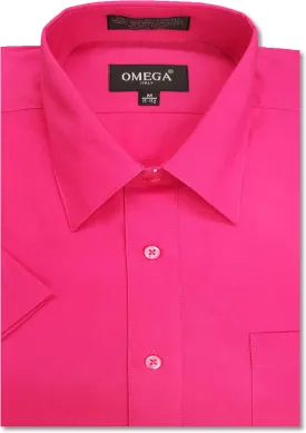 Mens Short Sleeve Solid Color Dress Shirts