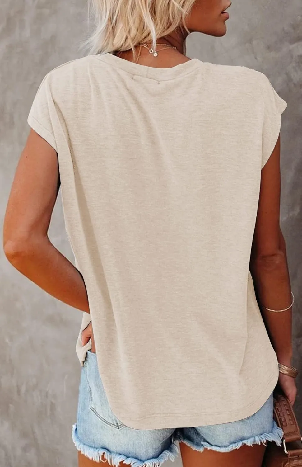 MIROL Women's Short Sleeve Tunic Tops 2025 Basic Loose T Shirts Solid Color Batwing Sleeve Casual Tee