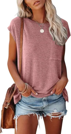 MIROL Women's Short Sleeve Tunic Tops 2025 Basic Loose T Shirts Solid Color Batwing Sleeve Casual Tee