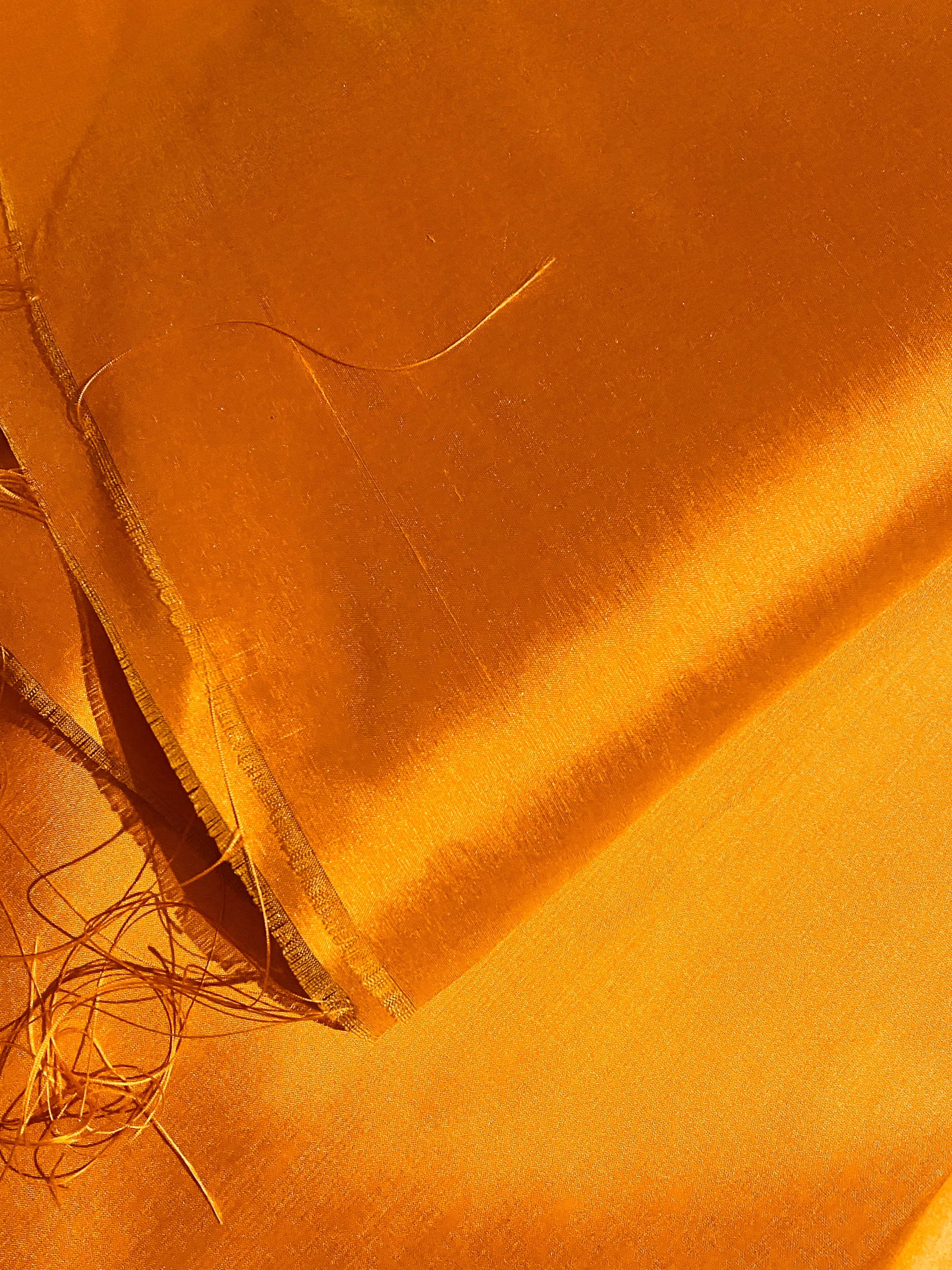 NEW Duchess Mable 100% Silk Dupioni Solid Orange Fabric