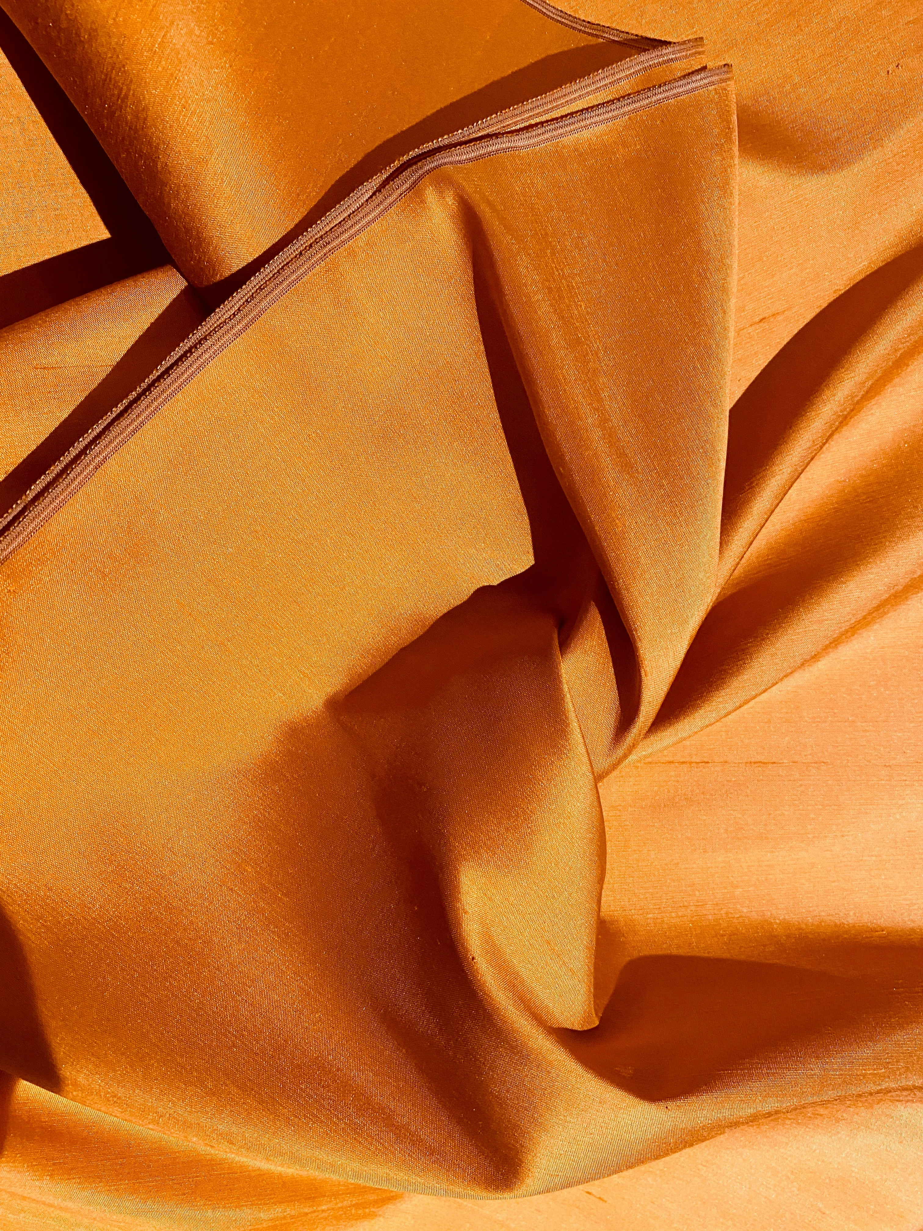NEW Duchess Mable 100% Silk Dupioni Solid Orange Fabric