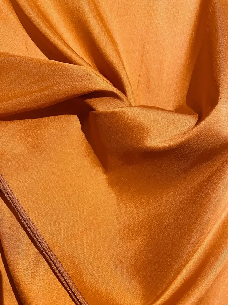 NEW Duchess Mable 100% Silk Dupioni Solid Orange Fabric