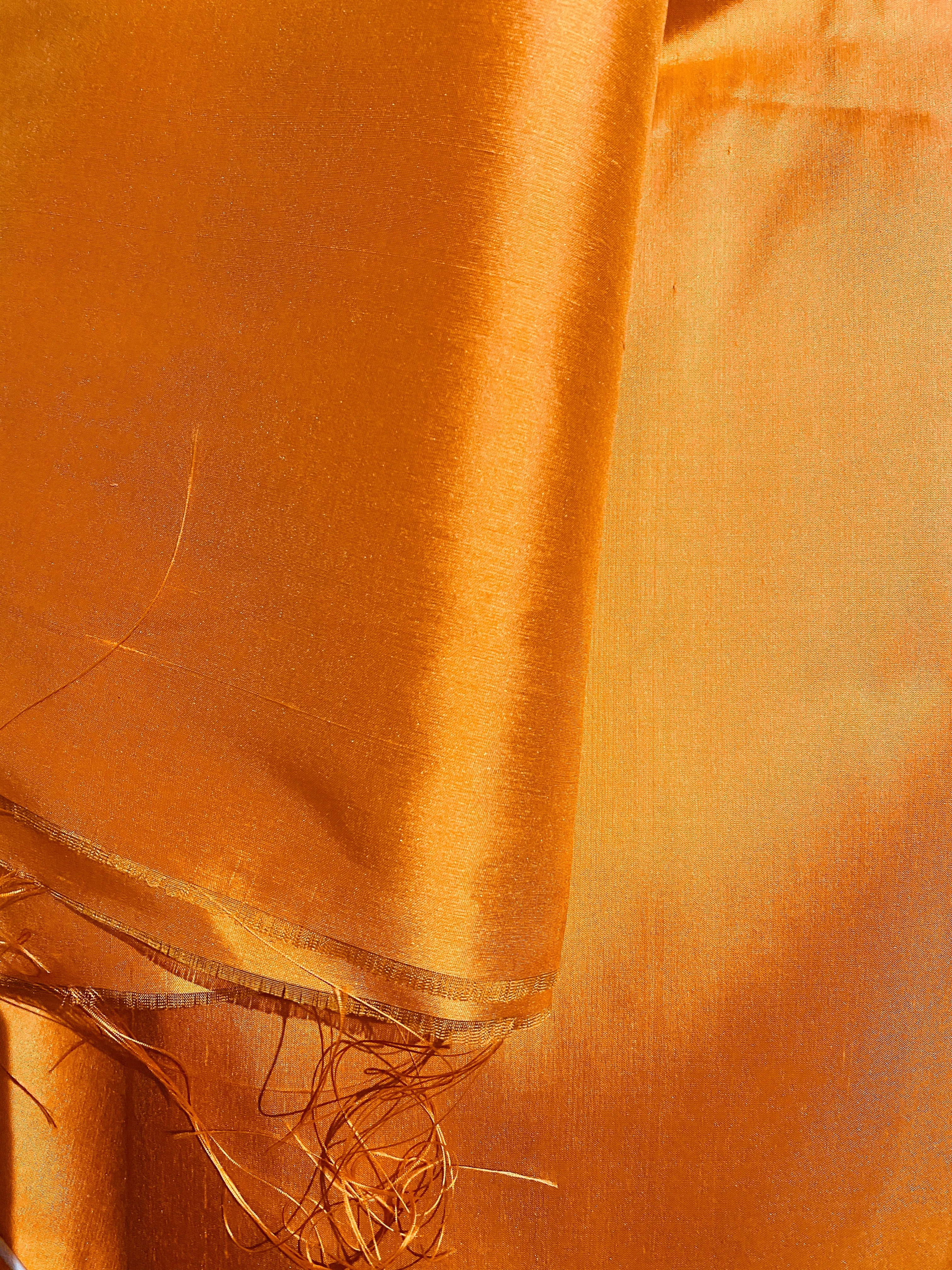 NEW Duchess Mable 100% Silk Dupioni Solid Orange Fabric