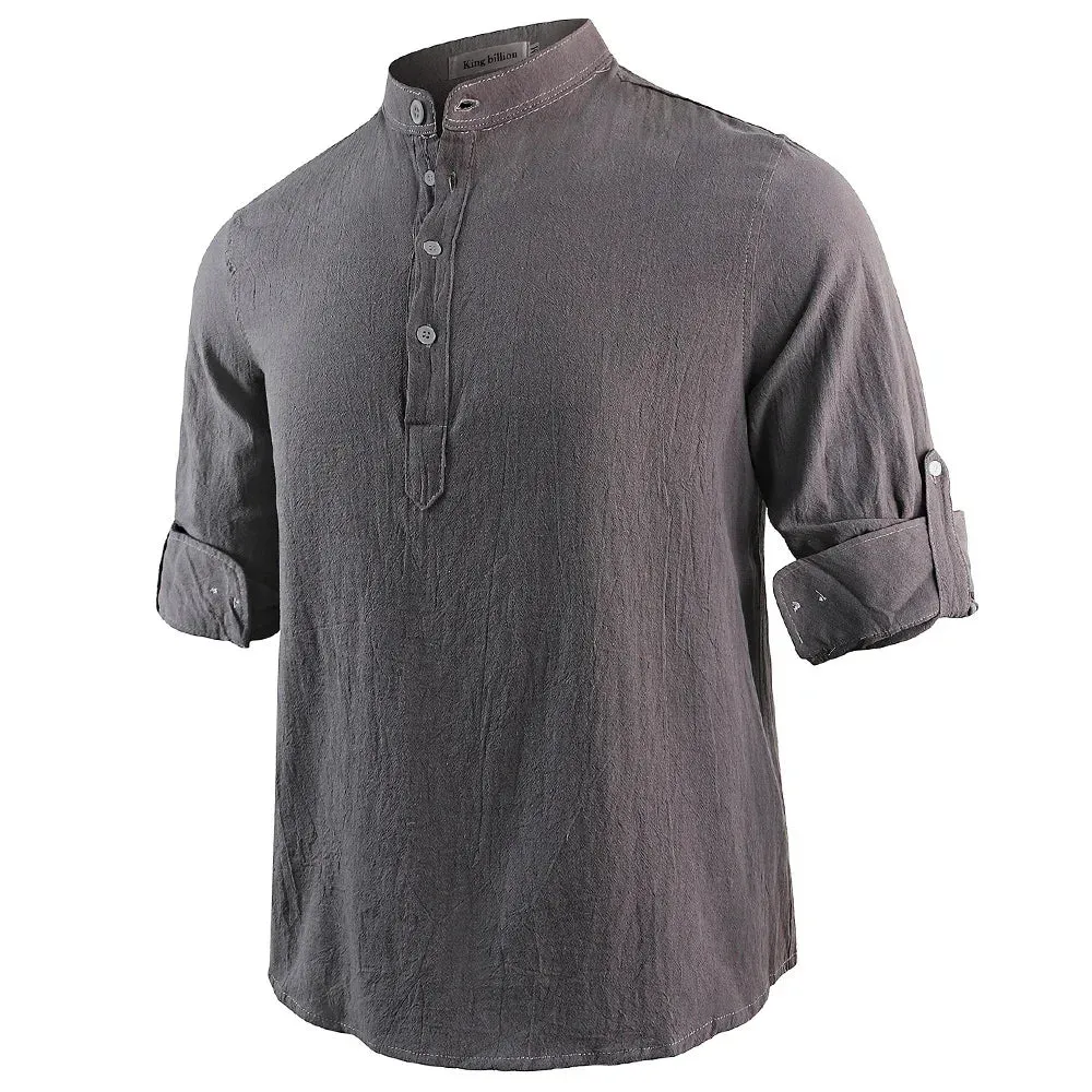 New Men's Casual Blouse Cotton Linen Shirt Loose Tops Long Sleeve Tee Shirt Spring Autumn Casual Handsome Men's Shirts