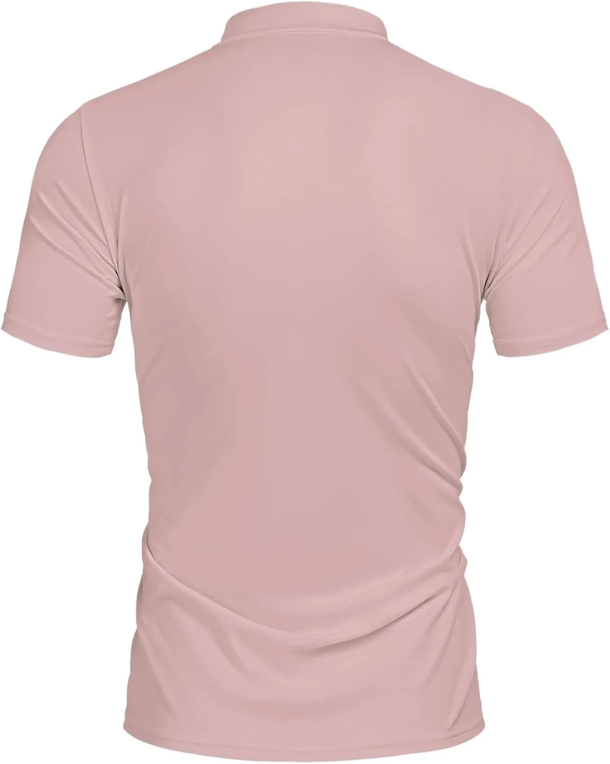 Poriff Men's Casual Mock Turtleneck Pullover Tops Short Sleeve Slim Fit T-Shirts Basic Solid Color Tees