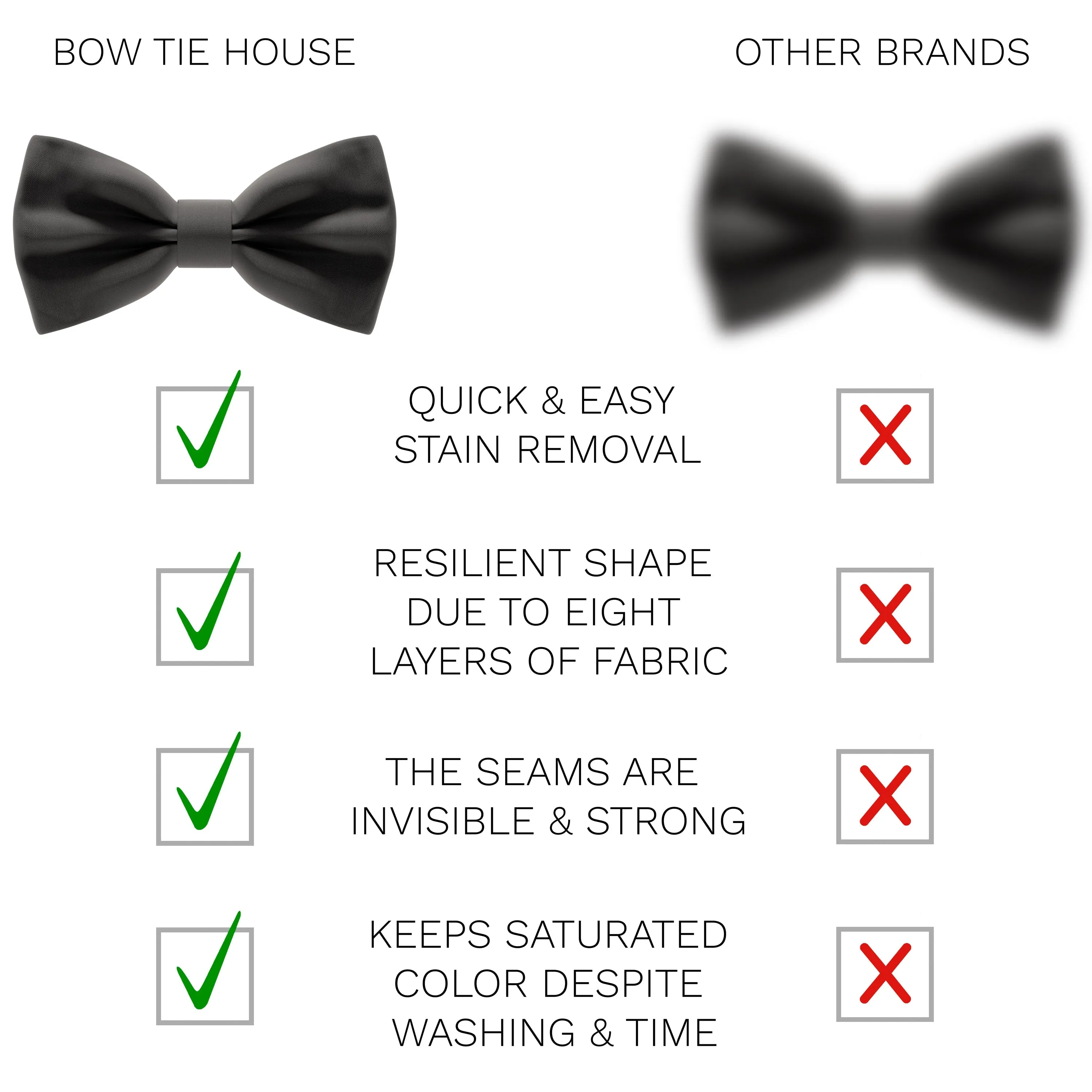 Satin Black Bow Tie