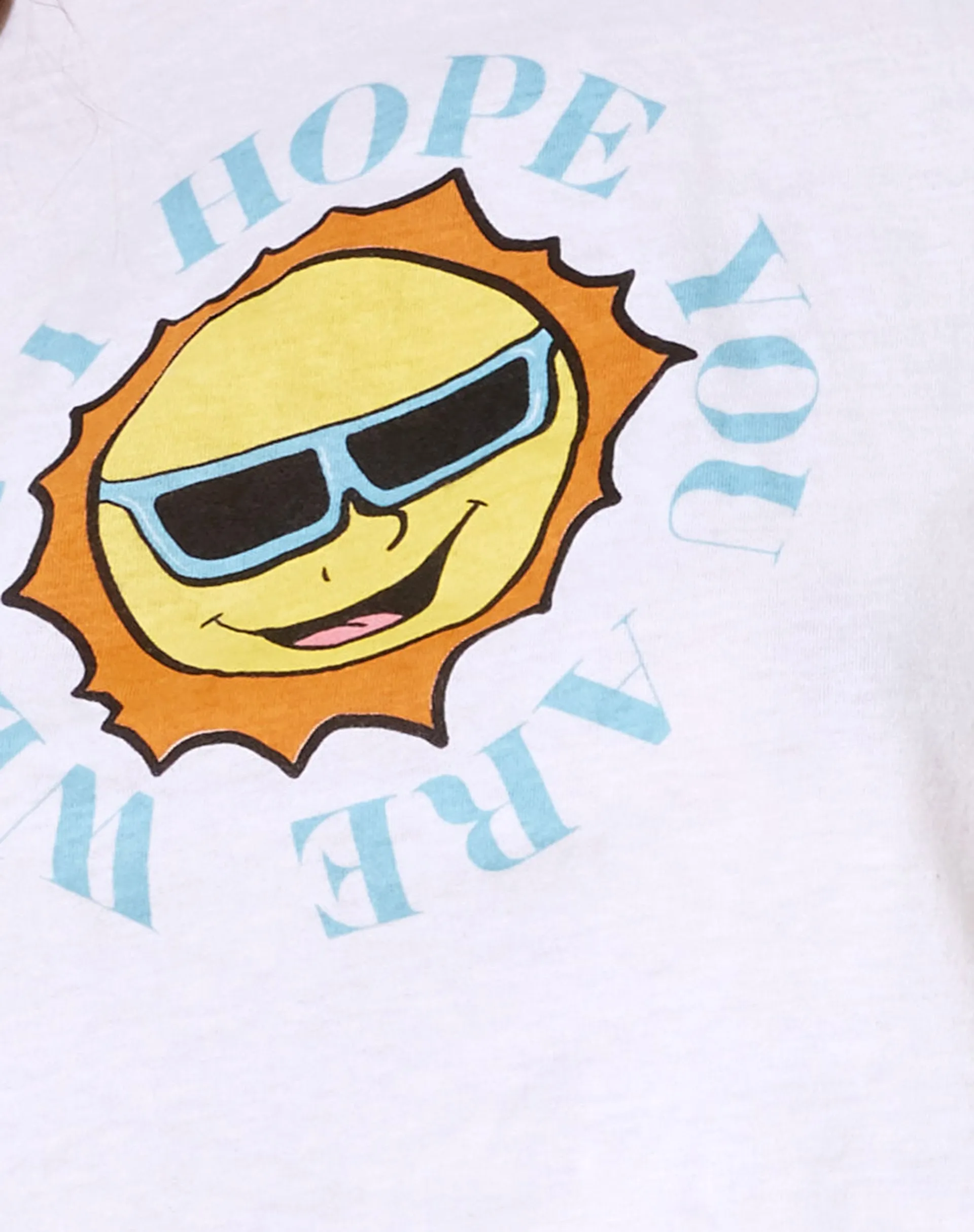 Shrunk Tee in White Retro Sun