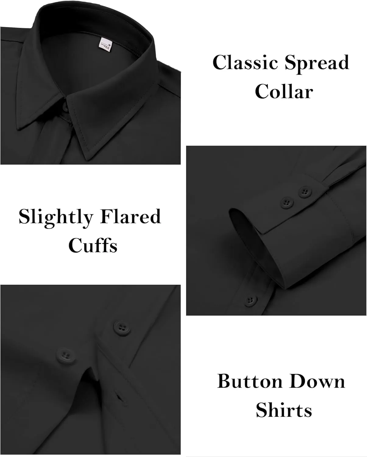 siliteelon Button Down Dress Shirts for Women Long Sleeve Wrinkle Free Shirts Solid Work Business Formal Button Up Shirt