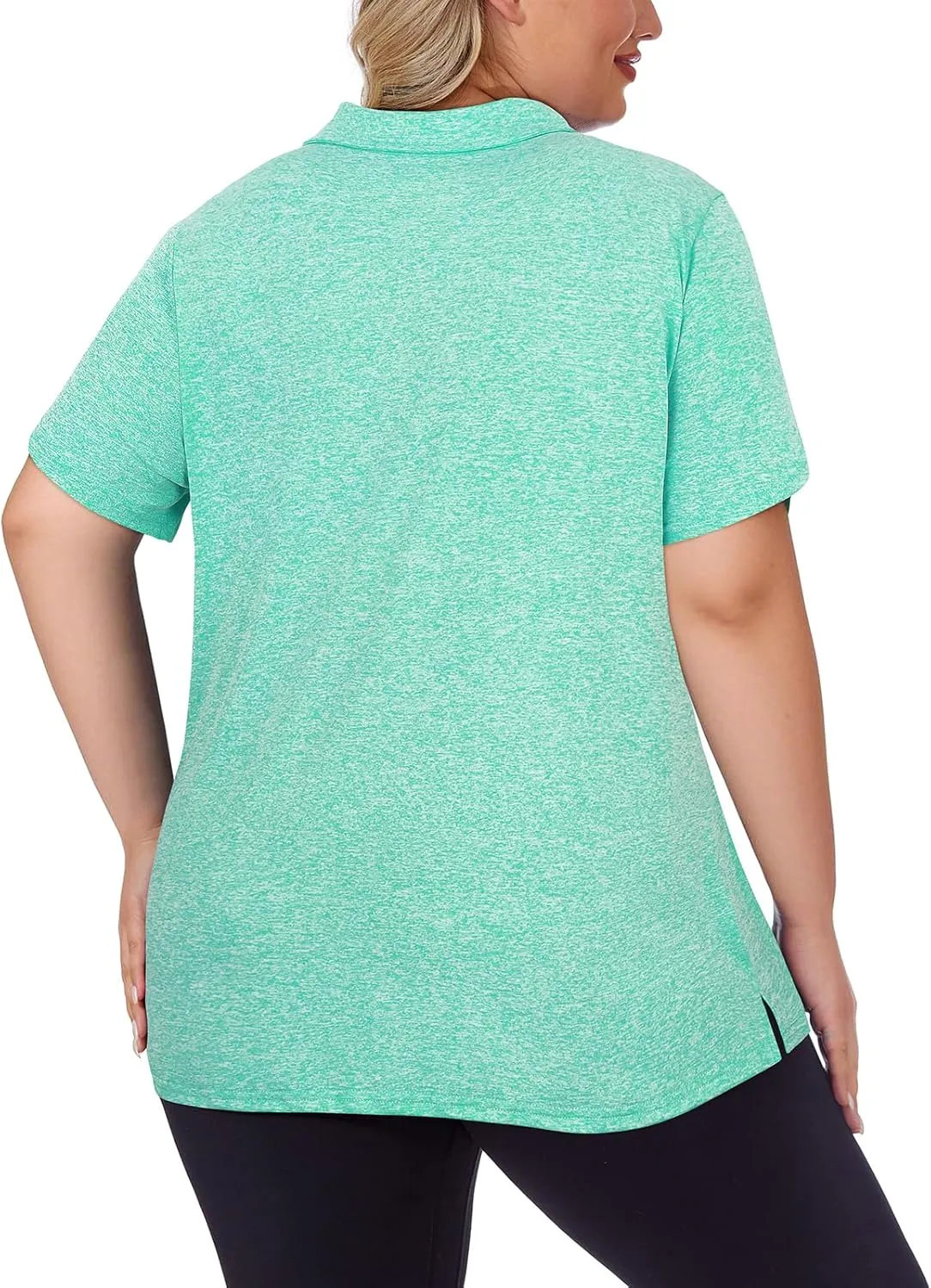 Tanst Sky Women's Plus Size Golf Polo Shirts Zip Up Short Sleeve Tops Loose Fit UPF 50  Tennis Workout Apparel XL-5XL
